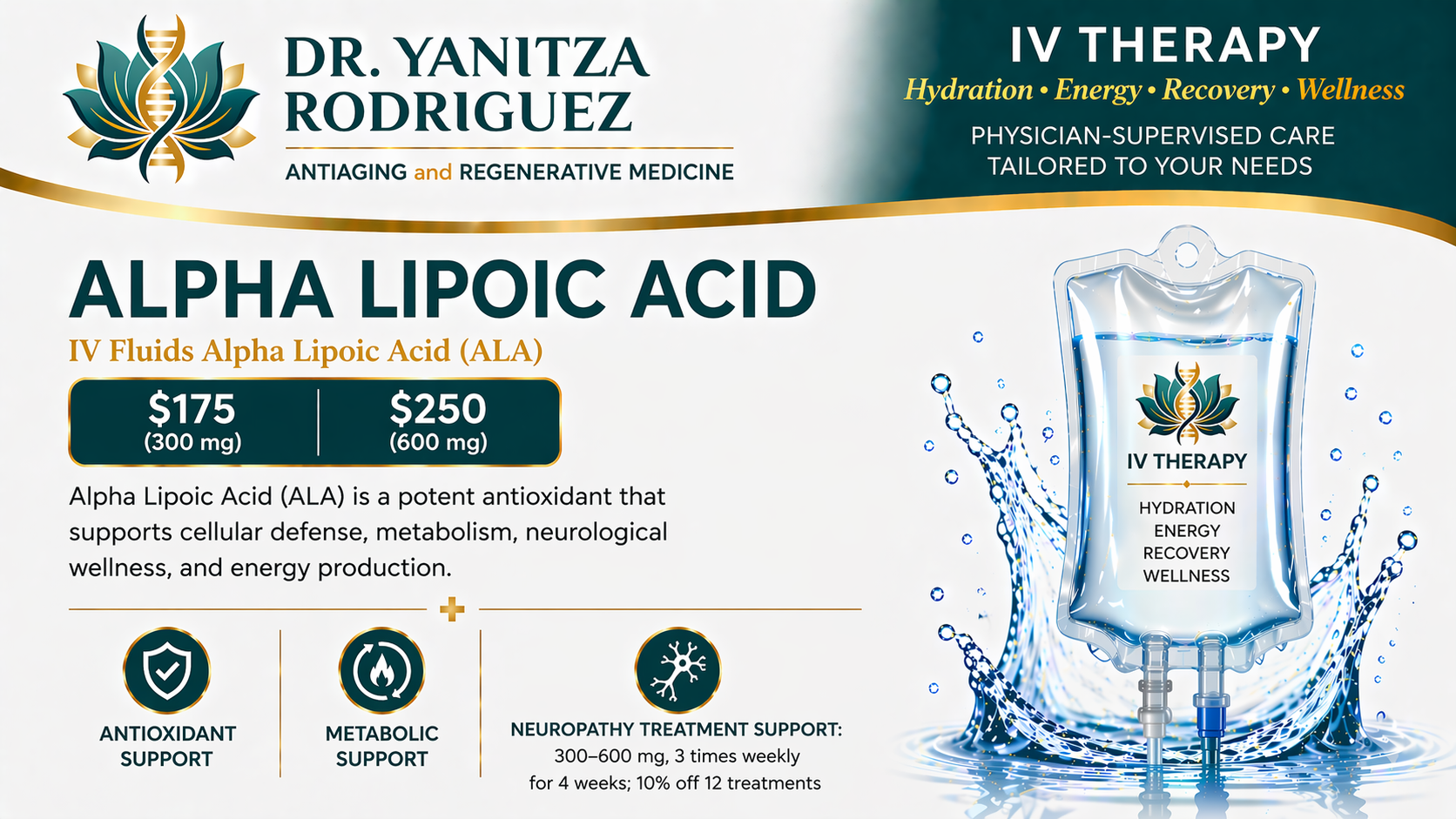 Alpha lipoic acid IV therapy illustration