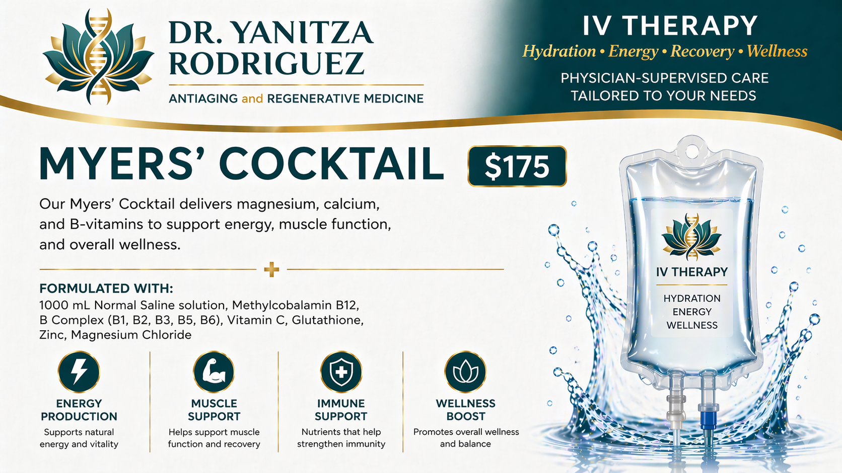 Myers cocktail IV therapy illustration